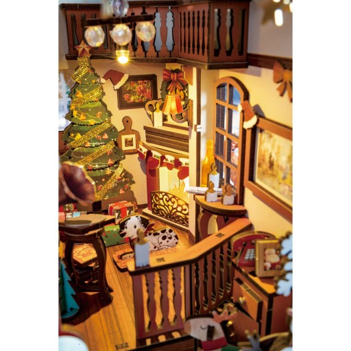 Robotime, DIY Book Nook Boekensteun Christmas Indoor Scene, TGC07, 21,8x13,6x24,7 cm
