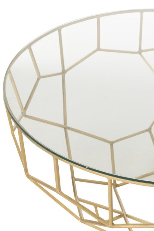 J-Line Table Moza Metal/Glass Gold