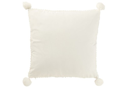 J-Line Cushion Soft Pompoms Polyester White