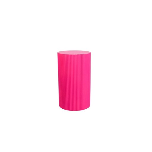 Side Table / Pillar- Cylinder - MDF - Neon Pink - 30x54cm