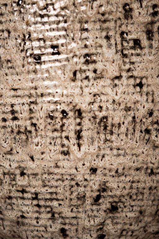 Elana White Round Ceramic Bowl With Grey Pattern M