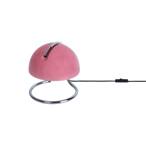 Table lamp "Burano" pink, approx. 25 cm high, Ø 23.5 cm, made of chrome -colored metal and pink glass, E27.