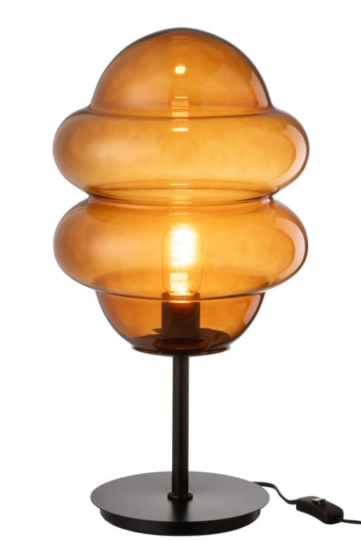 J-Line Table Lamp Honey Spoon Glass Brown