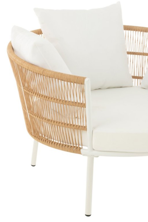 J-Line Chair Joa Metaal/Rattan Wit