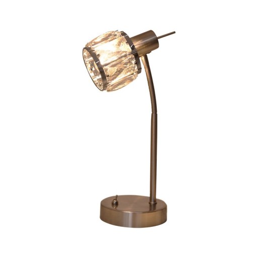 LED table lamp "Josefa", table lamp made of metal and glass in stainless steel optics, with E14 version Filament lamp included, light for living room, dining room, hallway or hallway 34.5 x 17.5 cm