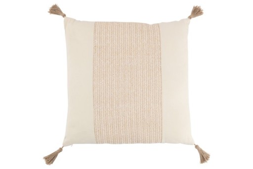 J-Line cushion Woven Square - polyester - beige