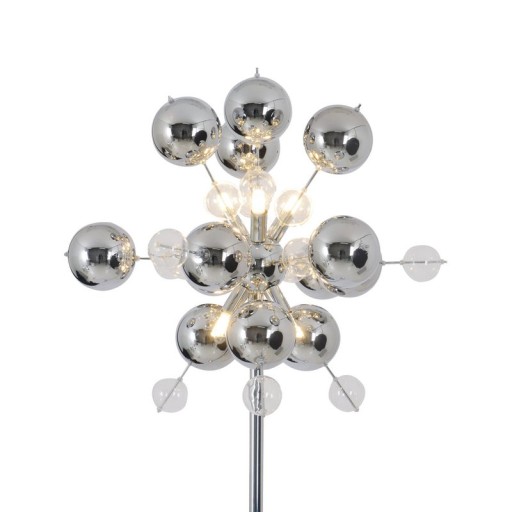 Standing lamp "explosion" in chrome, floor lamp made of metal and glass, chrome, G9, floor lamp 169 cm high