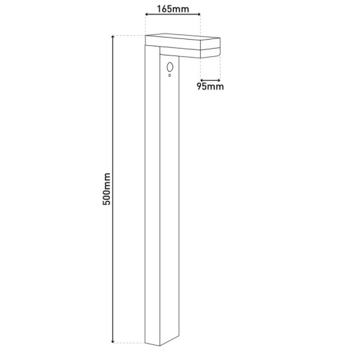 LED solar outdoor base light "Filius" H: 50cm, made of metal and plastic in anthracite, with integrated LED