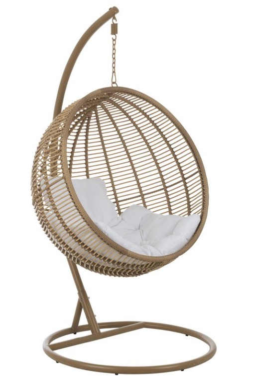J-Line hanging chair Round - steel - natural