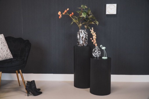 Side Table / Pillar- Cylinder - MDF - Black -30x65cm