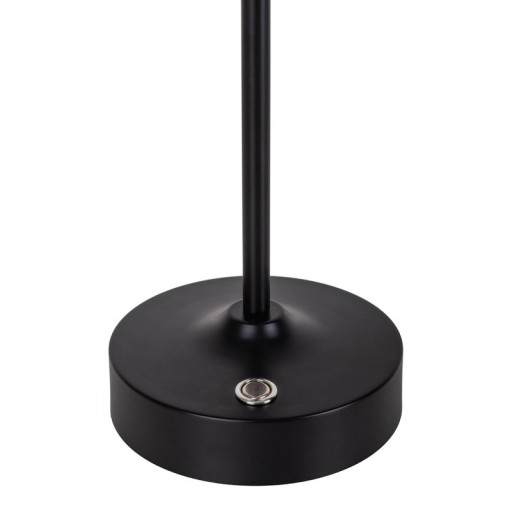 LED battery/ table lamp "Pina" 30 cm high, made of metal (black) and glass (white), integrated LEDs, warm white