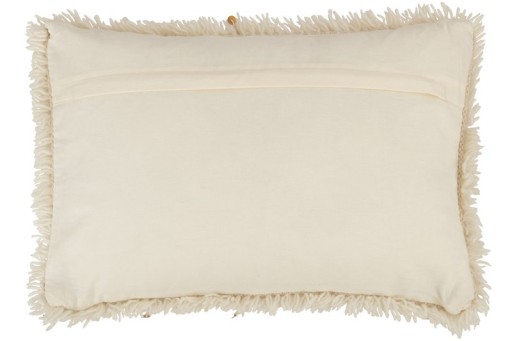 J-Line cushion Rectangle Pearl - cotton - white/gold