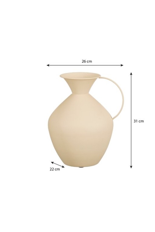 Gyge Vase - L26 x B22 x H31 cm - Metal - Off -White