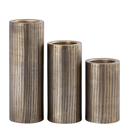 Jowad Antique Gold Alu Sheet Candle Holder Rib L