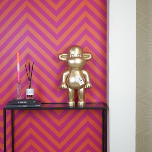 Ornament - Monkey Figurine 'The Legend' -Polyresin - Gold - 33x21x50cm