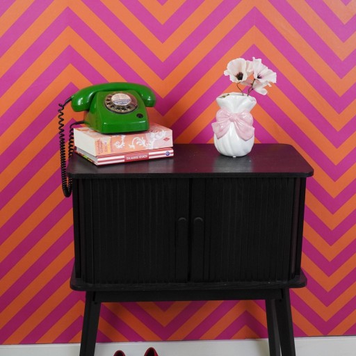 Vaas - boog - dolomiet - wit/ roze - 11x10x16cm