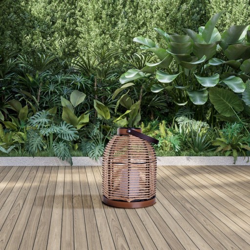 LED solar light "Korbinian" for garden and terrace, decorative lamp made of metal with jute tension in nature, firmly built -in LEDs, solar lamp for outside 29 x 21 cm