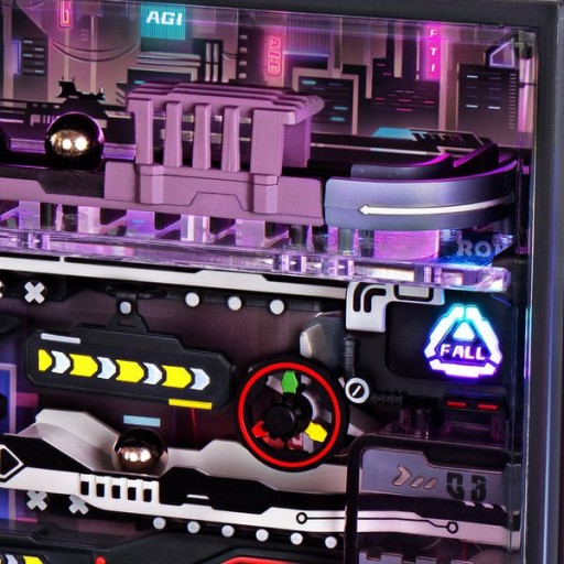 3D DIY Houten Model Construction Package Marble Run, The Future City, MR02S, 18x7.7x23.1cm