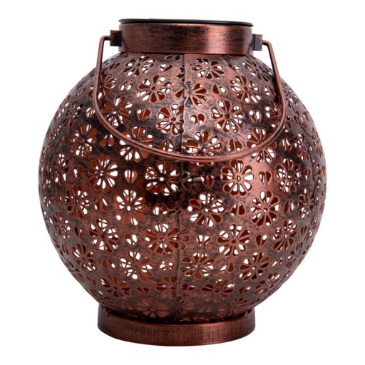 2 Set LED decoration solar light Ø 18 cm outside decoration made of metal in bronze with integrated LEDs