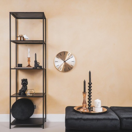 Wall Clock - Stripe - Metal - Gold/Black - 35,5x4x35,5cm