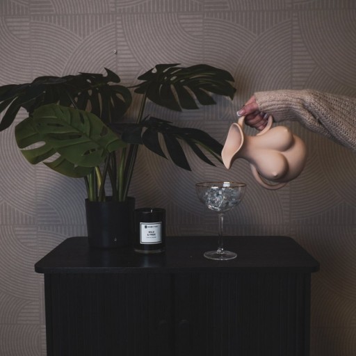 Vase- Breasts Jug - Ceramics - Sand - 6,5x11x18cm