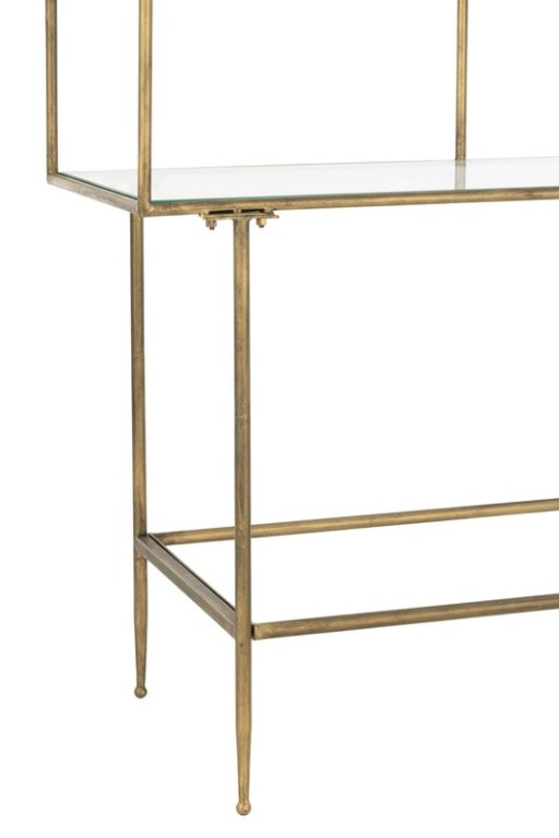 J -Line Rek 3 shelves - Metal/Glass - Gold