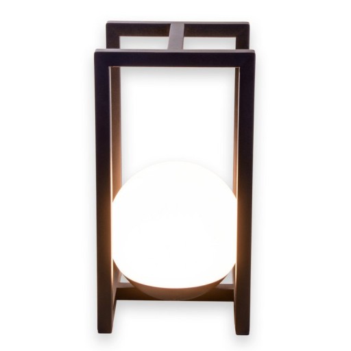 LED Dekoleuchte KALI für Balkon und Terrasse, Deko Tischlampe aus Metall und Kunststoff in Schwarz,, fest verbaute LEDs, 30 x 16 x16 cm