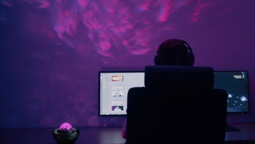 Atmospheric Galaxy LED projector, decorative lighting made of plastic, colorful, integrated LED, for inside