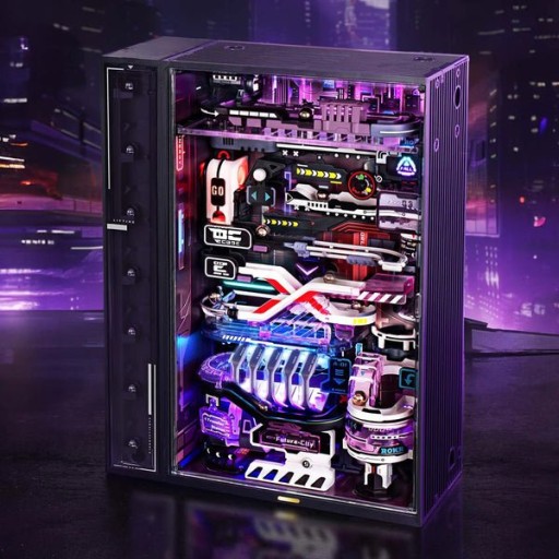 3D DIY Houten Model Construction Package Marble Run, The Future City, MR02S, 18x7.7x23.1cm