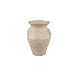 Leandra Beige Round Ceramic Jar Rough Structure S