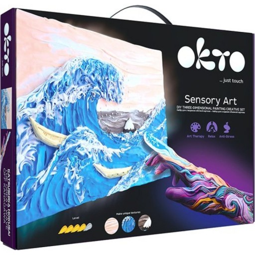 Okto clay DIY 3D Artwork with foam clay, Big Wave in Kanagawa, 10004, 30x40cm