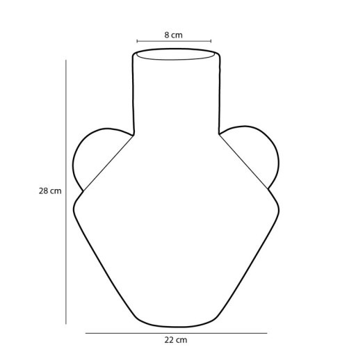 Stratt Vase - H28 x Ø22 cm - Ceramic - Green