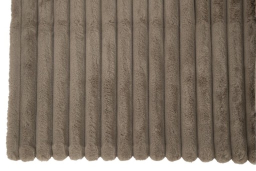 J-Line Plaid corduroy - polyester - muisgrijs - 180 x 130 cm