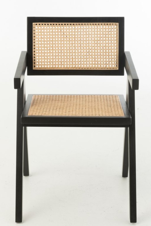 J-Line Chair Lattice Ash Wood/Rattan Black
