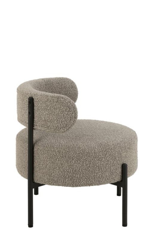 J-Line Lounge chair Boucle Plywood/Polyester Gray/Black