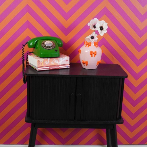 Vaas - Bloemvaaslinten - Dolomiet - Pink/oranje - 14x14x19cm