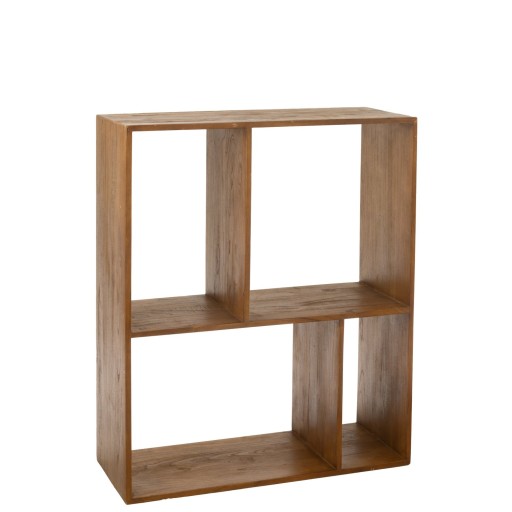 J-Line Wandrek Kubus 4P Hout Bruin