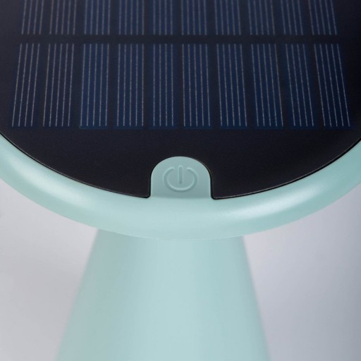 Solar battery table lamp "Palu" for outside and inside, made of plastic in green, 20 cm high
