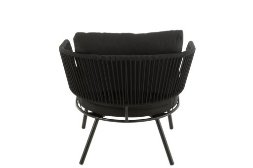 J-Line set of three chair/sofa poa metal/rattan black