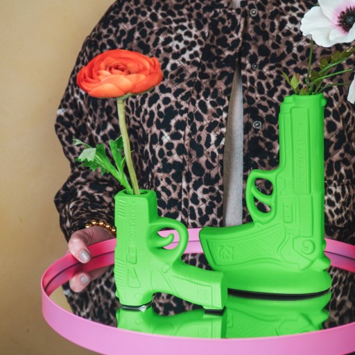 Vaas - Gun - Ceramics - Neon Green - 15x9x23cm