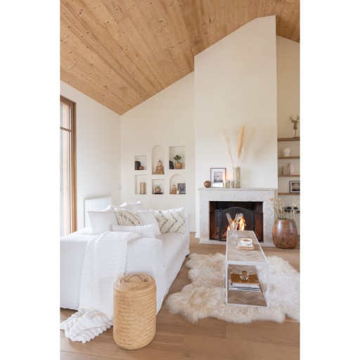 J-Line salontafel Zigzag - hout/metaal - naturel/wit