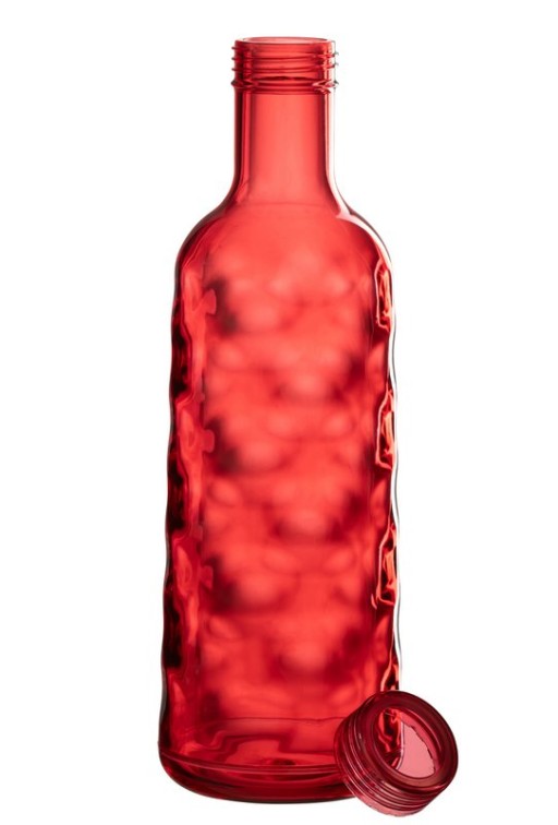 J-Line bottle Hammered In Giftbox - plastic - red