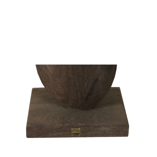 Kodey Brown Mango Wood Circle Shaped Statue