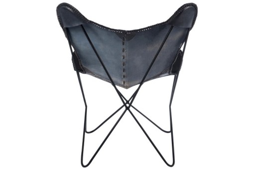 J-Line Lounge chair - leather/metal - black