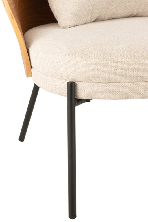 J-Line Loungestoel Lone Multiplex/Metaal Naturel/Beige