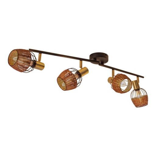 4 ceiling lamp "Corbis", metal spot in black, and gold, with E14 socket, for dining room, living room, hallway or office, ceiling lamp inside, 78 cm long