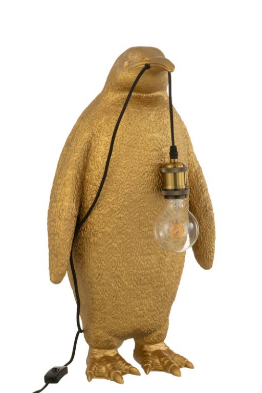 J-Line table lamp Penguin - polyresin - gold - large