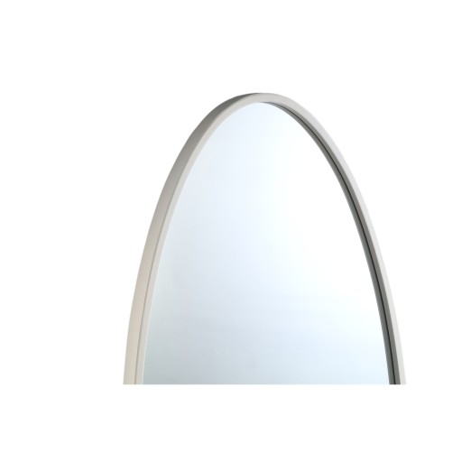 Serine White Steel Oval Mirror Small