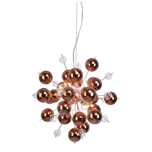 Pendant lamp "explosion" of metal and glass, G9 versions, hanging lamp for dining room, living room, hallway or office, Øca. 65 cm