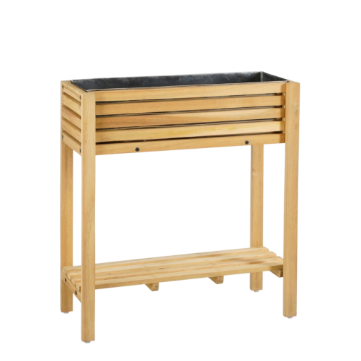 Glenwood Plantentafel voor Buiten | Planter Rectangle L70 x B30 x H75 cm | Acaciahout - Bruin